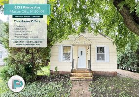 623 S Pierce Ave, Mason City, Iowa 50401, 1 Bedroom Bedrooms, ,1 BathroomBathrooms,House,For Rent,S Pierce Ave,1306