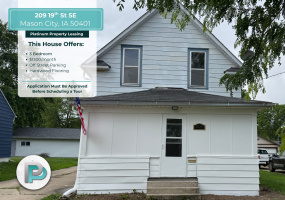 209 19th St SE, Mason City, Iowa 50401, 3 Bedrooms Bedrooms, ,1 BathroomBathrooms,House,For Rent,19th St SE,1357