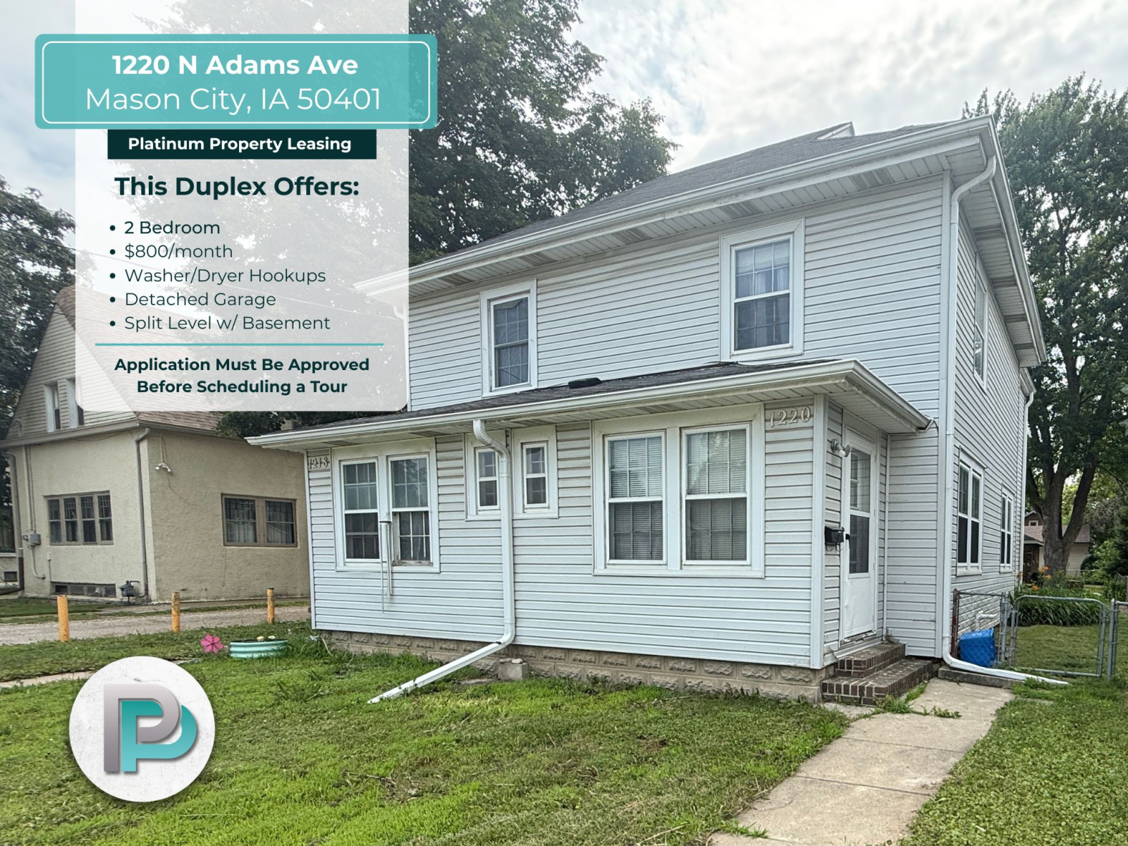 1220 N Adams Ave, Mason City, Iowa 50401, 2 Bedrooms Bedrooms, ,1 BathroomBathrooms,Duplex,For Rent,N Adams Ave,1362