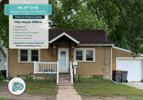 516 20th St SE, Mason City, Iowa 50401, 2 Bedrooms Bedrooms, ,1 BathroomBathrooms,House,For Rent,20th St SE ,1364