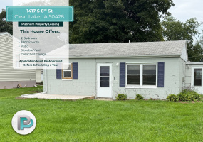 1417 S 8th St, Clear Lake, Iowa 50428, 2 Bedrooms Bedrooms, ,1 BathroomBathrooms,House,For Rent,S 8th St,1373