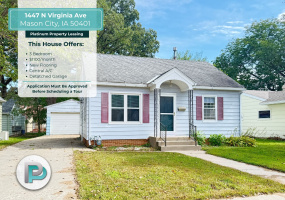 1447 N Virginia Ave, Mason City, Iowa 50401, 3 Bedrooms Bedrooms, ,2 BathroomsBathrooms,House,For Rent,N Virginia Ave ,1378