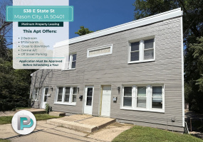 538 E State St, Mason City, Iowa 50401, 2 Bedrooms Bedrooms, ,1 BathroomBathrooms,Apartment,For Rent,E State St ,1382