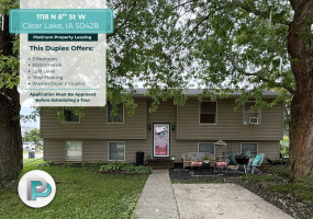 1118 N 8th St W, Clear Lake, Iowa 50428, 3 Bedrooms Bedrooms, ,2 BathroomsBathrooms,Duplex,For Rent,N 8th St W,1385