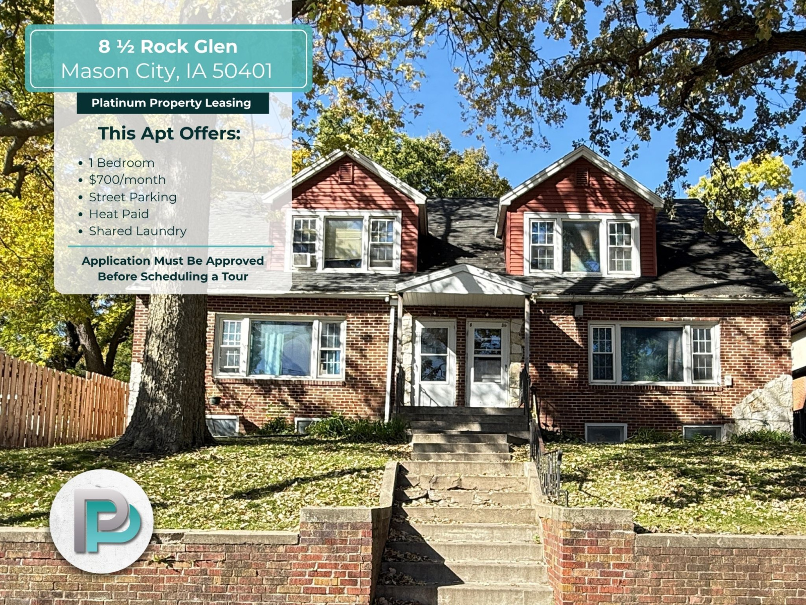 8 1/2 Rock Glen, Mason City, Iowa 50401, 1 Bedroom Bedrooms, ,1 BathroomBathrooms,Apartment,For Rent,Rock Glen,1390