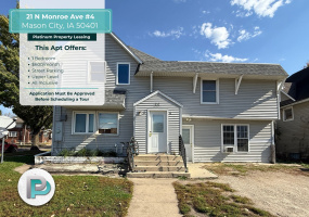 21 #4 N Monroe Ave, Mason City, Iowa 50401, 1 Bedroom Bedrooms, ,1 BathroomBathrooms,Apartment,For Rent,N Monroe Ave,1391