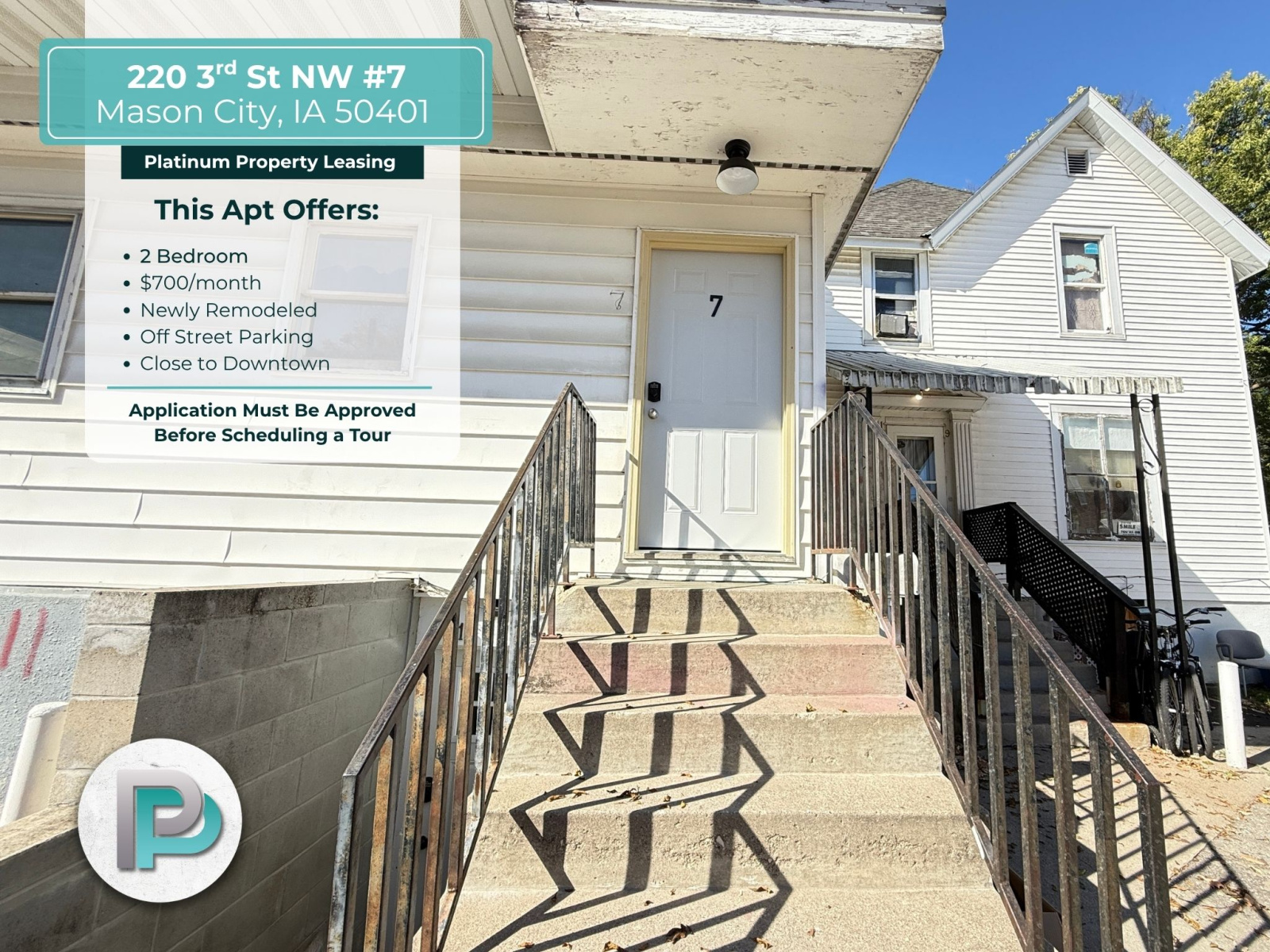 220 #7 3rd St NW, Mason City, Iowa 50401, 2 Bedrooms Bedrooms, ,1 BathroomBathrooms,Apartment,For Rent,3rd St NW,1395